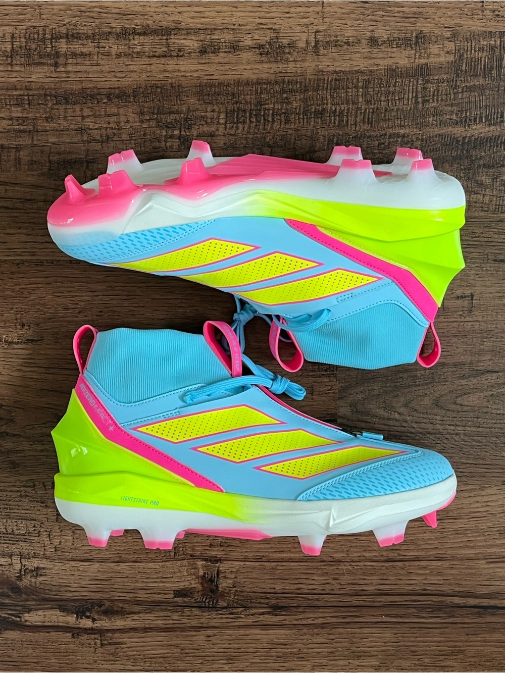 Adidas Adizero Impact+ 2.0 TPU ‘Blue Pink Volt’ (size mens 8/wmns 9)